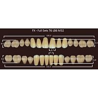 FX зубы акриловые двухслойные, полный гарнитур (28 шт.) на планке, B2, T6/LB6/M32