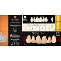 Зубы CROWN PX Anterior, цвет A4, фасон S41S композитные трехслойные, 6 шт.