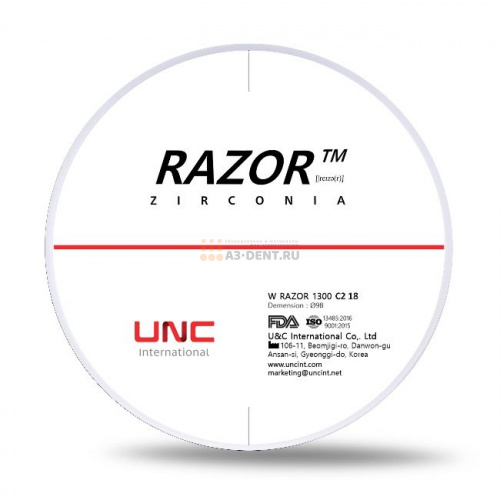 Диск циркониевый Razor 1300, размер 98х18мм, оттенок C2, однослойный