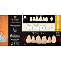 Зубы CROWN PX Anterior, цвет A4, фасон C51 композитные трехслойные, 6 шт.