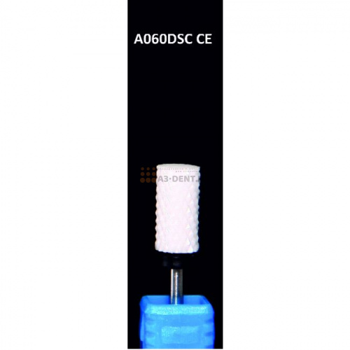 Фреза ATRI керамическая A060DSC CE, цилиндр, 6мм, двойная насечка, супер крупная абразивность, 1 шт