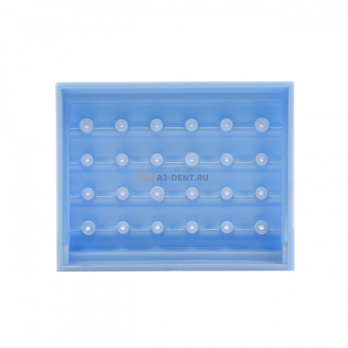 Подставка пластиковая Wuhan для турбинных боров, круглая,с прозрачной крышкой, 24 отверстий, синяя. фото 4