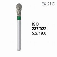 Бор алмазный MANI EX-22C по ISO 237, груша ,017 х 5.0 х 19.2 мм, зернистость C, 5 штук