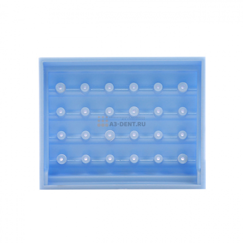 Подставка пластиковая Wuhan для турбинных боров, круглая,с прозрачной крышкой, 24 отверстий, синяя. фото 3