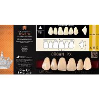Зубы CROWN PX Anterior, цвет A4, фасон T51 композитные трехслойные, 6 шт.