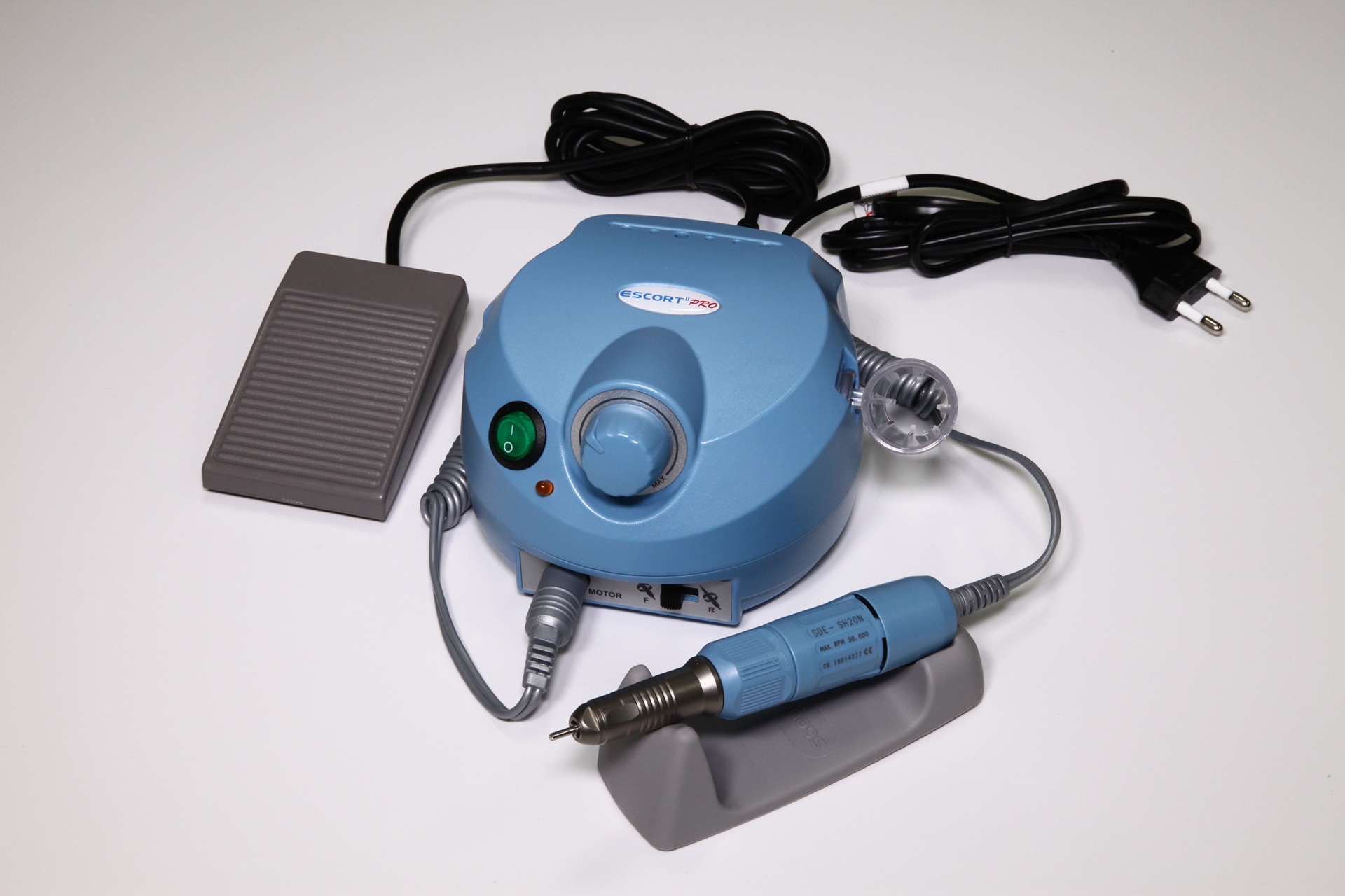 Микромотор косметологический Escort II PRO NAIL, SDE-SH20N (30т. об/мин, 2.7Нсм), SFP-22 blue