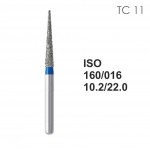 Бор алмазный MANI TC-11 по ISO 160, конус, 016х10,2х22,0 мм, макс.скорость 300 тыс.об, зерн.S, 5 шт