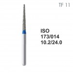 Бор алмазный MANI TF-11 по ISO 173, конус, 014х10,2х24,0 мм, макс.скорость 450 тыс.об, зерн.S, 5 шт